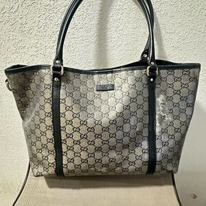 Gucci Black and Cream Signature Tote